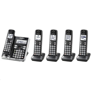 Panasonic Link2Cell Bluetooth® Cordless Phone with Answering Machine and 5 Handsets