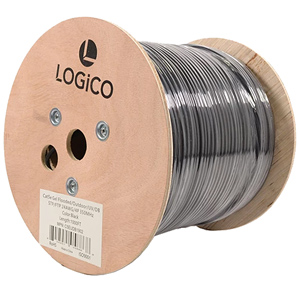 LOGiCO Cat5e Outdoor Shielded PE Direct Burial Network Cable 1000FT Black