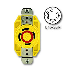 Leviton 20 AMP 3Ø 250V Single Locking Flush Receptacle