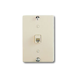 Leviton Type 630A Screw Terminal Wall Jack with Plastic Wallplate