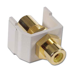 Hubbell RCA Gold Pass-Through, Female/Female Coupler