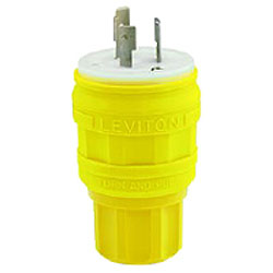 Leviton Wetguard Locking Plug in High Visibility Yellow