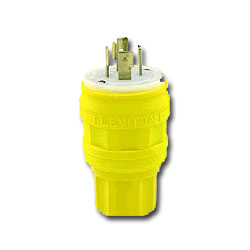 Leviton Wetguard Locking Plug with High-Visibility Yellow