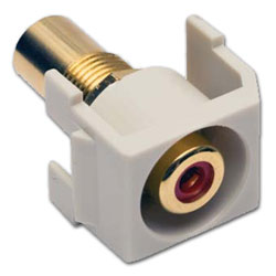 Hubbell Snap-Fit Recessed RCA Pass-Through Connector