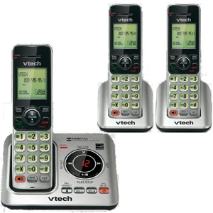 Vtech DECT 6.0 Expandable 3 Handset Cordless Answering System with Caller ID, ITAD, and Speakerphone