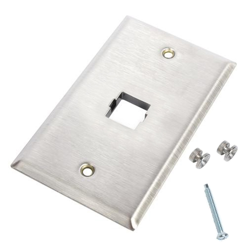 Commscope Flush-Mounted US Standard Stainless Steel Faceplate - 1 Port Wall Phone Plate