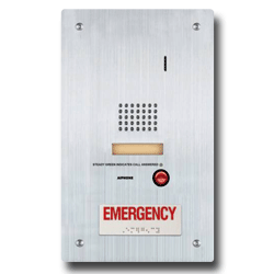Aiphone Stainless Steel Flush Mount Audio Door Station with Emergency Call Button