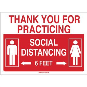 BRADY Social Distancing Sign