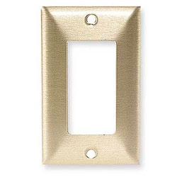 Hubbell Styleline/Rectangular Standard Size 1-Gang Metallic Brass Wallplate