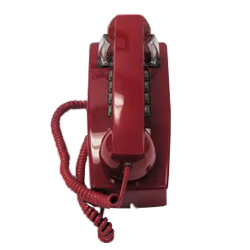 Cortelco 2554 Series Single-Line Wall Phone with Single Gong Ringer, Red