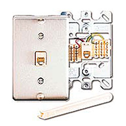 Leviton 6P6C Quick Connect Wall Phone Jack with SS Wallplate