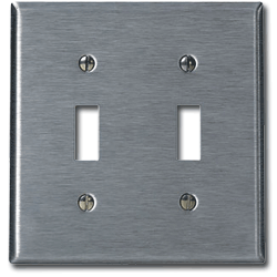 Leviton 2-Gang 2-Toggle  Oversized Steel Faceplate