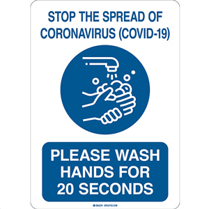 BRADY Please Wash Hands for 20 Seconds COVID-19 Sign