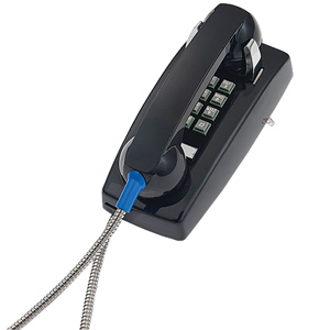 Cortelco Basic Wall Phone with Armored Cord and Metal Cradle