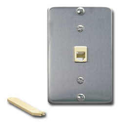 ICC Wall Phone Plate - 6P6C, Stainless Steel