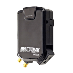 MINUTEMAN MMS Series 3-Outlet/1-Rotating Outlet Suppressor with 1 Rotating Coax Slimline Wall-Tap