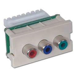 Hubbell Infin-e-Station Module - Component Video Connector with 3 RCA Jacks and 110 Termination