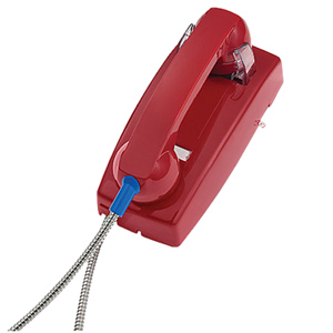 Cortelco Basic No Dial Wall Phone with Armored Cord and Plastic Cradle