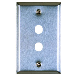 Allen Tel Stainless Steel Flush Wall Plates For 1 or 2 F-type .375
