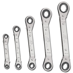 Klein Tools, Inc. 5-Piece Fully Reversible Ratcheting Offset Box Wrench Set