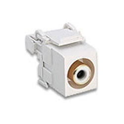 Leviton RCA 110-Type QuickPort Audio Connector with  White Barrel