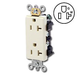 Leviton Decora Receptacle 20 Amp Back and Side Wired NEMA 5-20R