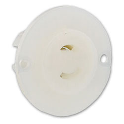 Leviton 15Amp, 125/250V, Non-Grounding, 3-Pole, 3-Wire, MiniLock Locking Flanged Outlet