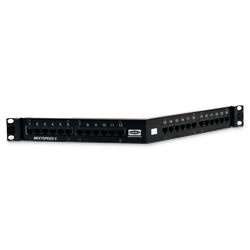 Hubbell NEXTSPEED Ascent Cat 6A 24-port Angled Patch Panel, Component, Black