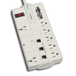 Tripp Lite 8 AC Outlet Surge, Spike, and Line Noise Suppressor with Modem/Fax Protection and Transformer Outlets