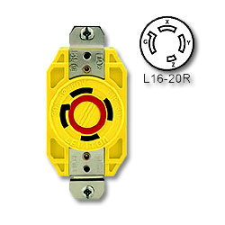 Leviton 20 AMP 3 480V Single Locking Flush Receptacle