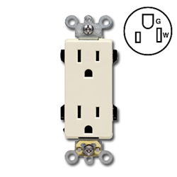 Leviton Duplex Back and Side Wired, Self-Grounding NEMA 5-15R