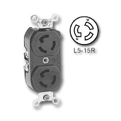 Leviton 15Amp 125V NEMA L5-15R 2-Pole, 3-Wire Locking Plug