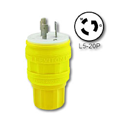 Leviton 20 Amp Locking Wetguard Plug (Grounding)