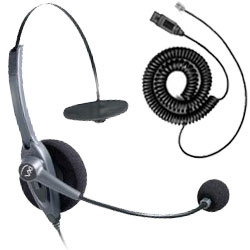 VXI Passport 10P Monaural Noise-Canceling Headset with QD1026P Headset Cable