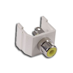 Hubbell Snap-Fit RCA Jack with Solder Coupler Termination - Office White Housing