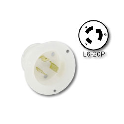 Leviton 20 Amp Flanged Inlet Locking Receptacle (Grounding)