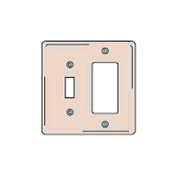 Hubbell 2-Gang Combination Plates Satin Stainless Wallplate - Toggle and Styleline