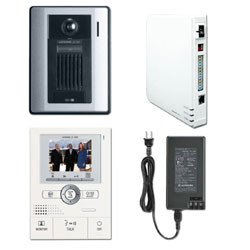 Aiphone JK Series Color Video Access Boxed Set with Picture Memory, Network Adapter, and Surface Mount Plastic Door Station