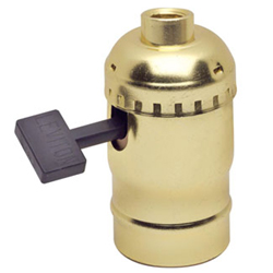 Leviton Medium Base Turn Key Brass Shell Incandescent Lampholder