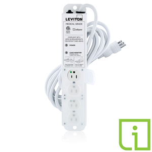Leviton 15 Amp Medical Grade Power Strip with Load Monitoring Inform Technology 4 Outlet 15 Cord