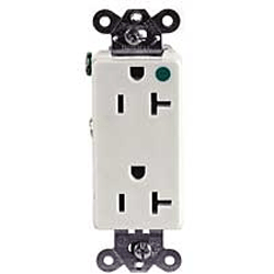 Hubbell 20A, 125V Style Line Hospital Grade Duplex Receptacle