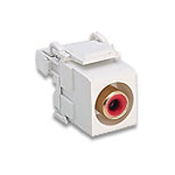 Leviton RCA 110-Type QuickPort Audio Connector with Red Barrel