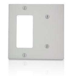 Leviton 2-Gang 1-Blank 1-Decora Device Combination Wallplate
