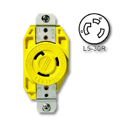 Leviton 30 Amp 125V Single Locking Flush Receptacle