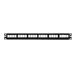 Panduit NetKey 24-Port Modular Faceplate Patch Panel with Strain Relief Bar