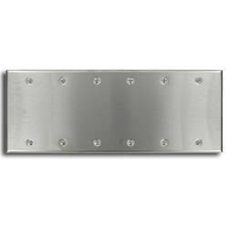 Leviton Commercial Grade Standard Size 6-Gang Blank Plate - Box Mount