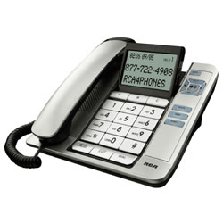 RCA - Thomson, Inc. Corded Desk Phone with Large Keypad Buttons and Tilt Screen