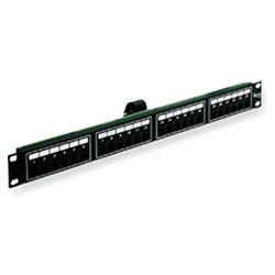 ICC Telco Patch Panel, 6 Position 2 Conductor,  24 Port/1 RMS