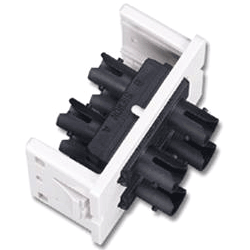 Siemon Flat Fiber Adapter CT Coupler with 2 Duplex ST Adapters (4 Fibers)
