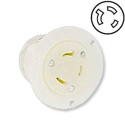 Leviton 30 AMP, 277V, Locking Flanged Outlet with Grounding